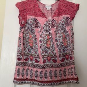 Liz clarinorne pink short sleeve blouse